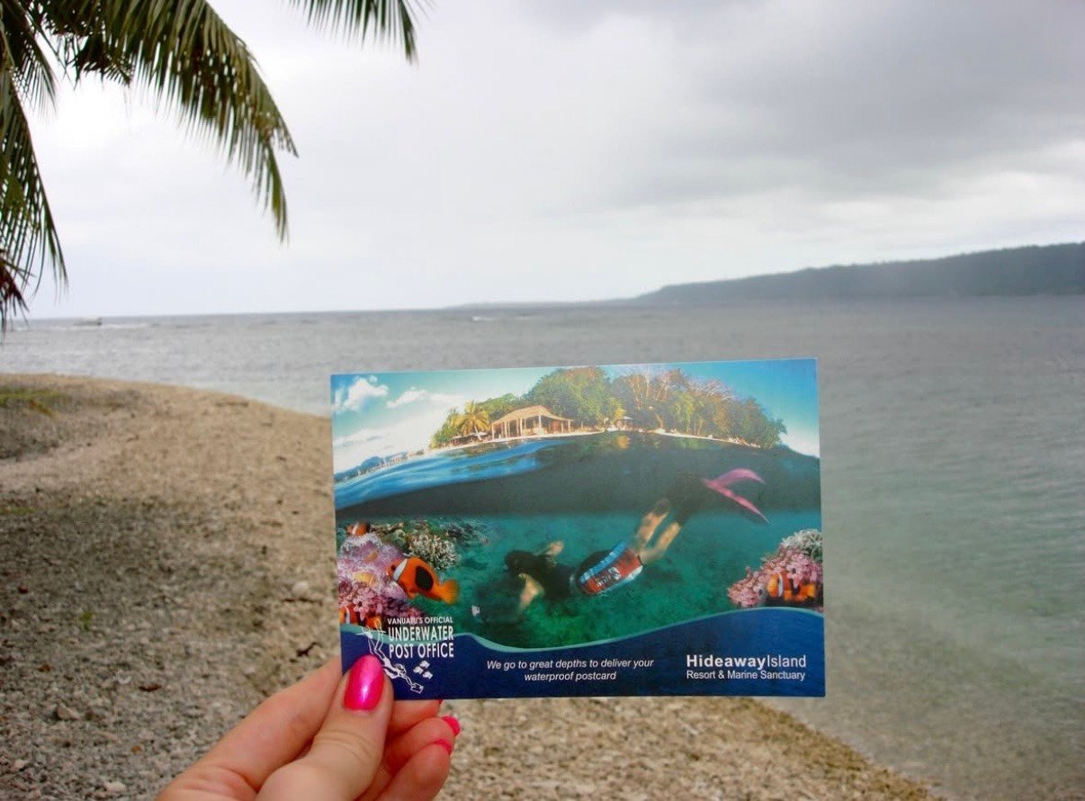 hideaway island post card